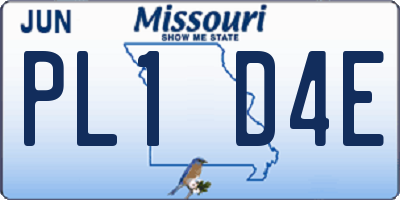 MO license plate PL1D4E