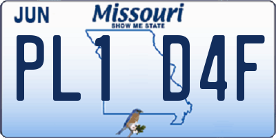 MO license plate PL1D4F