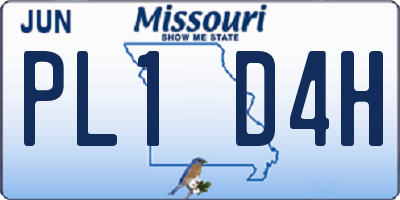 MO license plate PL1D4H