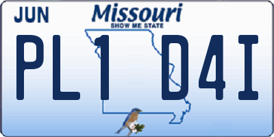 MO license plate PL1D4I