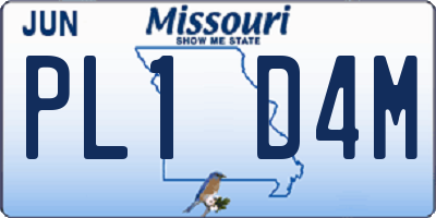 MO license plate PL1D4M