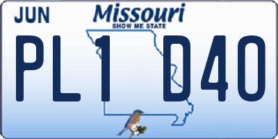 MO license plate PL1D4O