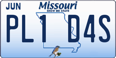 MO license plate PL1D4S