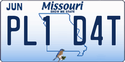 MO license plate PL1D4T