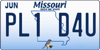 MO license plate PL1D4U