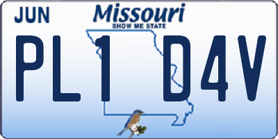 MO license plate PL1D4V