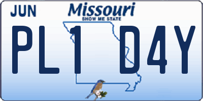 MO license plate PL1D4Y