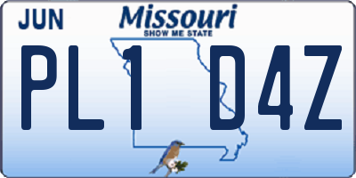 MO license plate PL1D4Z