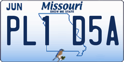 MO license plate PL1D5A