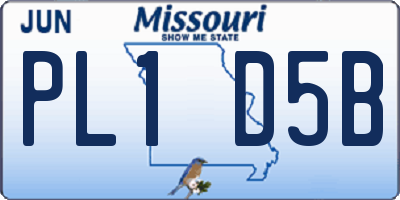 MO license plate PL1D5B