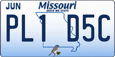 MO license plate PL1D5C