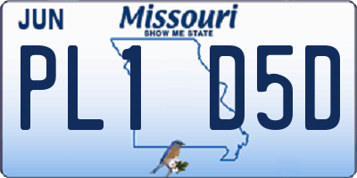 MO license plate PL1D5D
