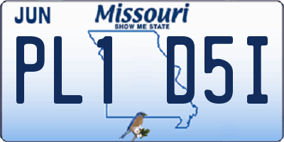 MO license plate PL1D5I