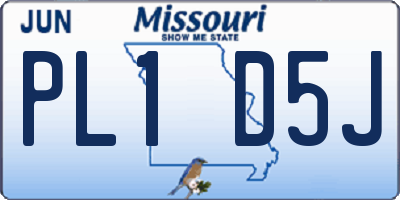 MO license plate PL1D5J