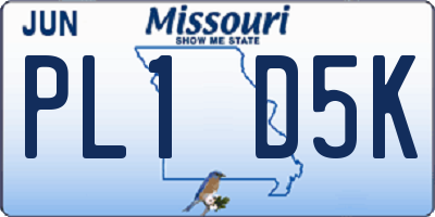 MO license plate PL1D5K