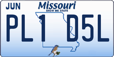 MO license plate PL1D5L