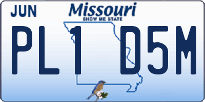 MO license plate PL1D5M