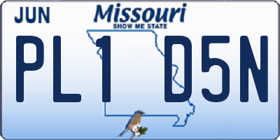MO license plate PL1D5N