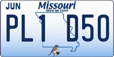 MO license plate PL1D5O