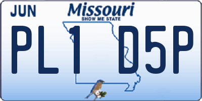 MO license plate PL1D5P