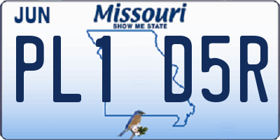 MO license plate PL1D5R