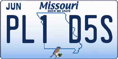 MO license plate PL1D5S