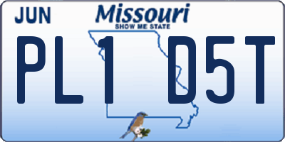 MO license plate PL1D5T