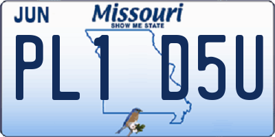 MO license plate PL1D5U