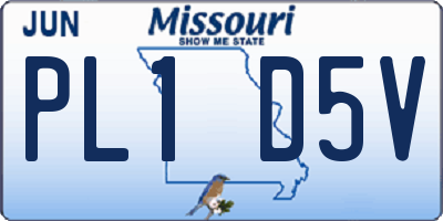 MO license plate PL1D5V