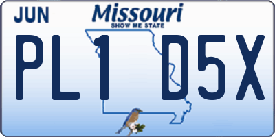 MO license plate PL1D5X