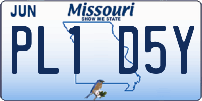 MO license plate PL1D5Y