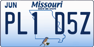MO license plate PL1D5Z