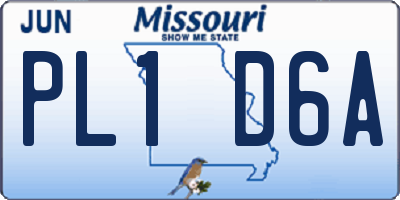 MO license plate PL1D6A