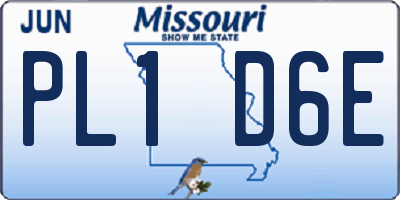 MO license plate PL1D6E