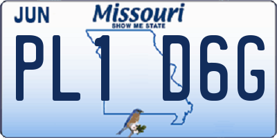 MO license plate PL1D6G
