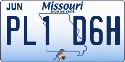 MO license plate PL1D6H