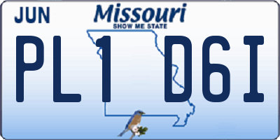 MO license plate PL1D6I