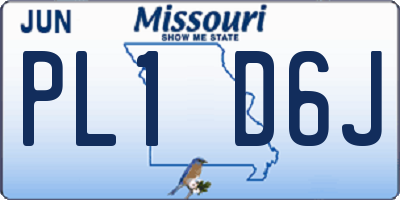 MO license plate PL1D6J