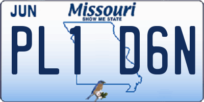 MO license plate PL1D6N