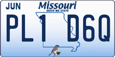 MO license plate PL1D6Q