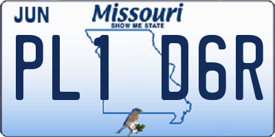 MO license plate PL1D6R