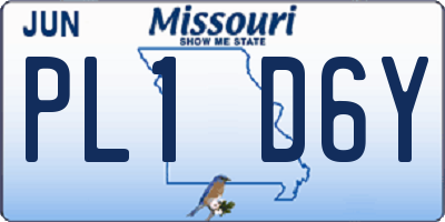 MO license plate PL1D6Y