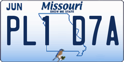 MO license plate PL1D7A