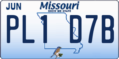 MO license plate PL1D7B