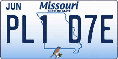 MO license plate PL1D7E