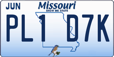 MO license plate PL1D7K