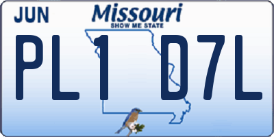 MO license plate PL1D7L