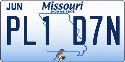 MO license plate PL1D7N