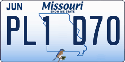 MO license plate PL1D7O