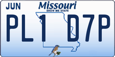 MO license plate PL1D7P